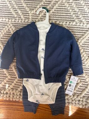 Carter's Navy Blue and Cream Baby 3-Piece Matching Set